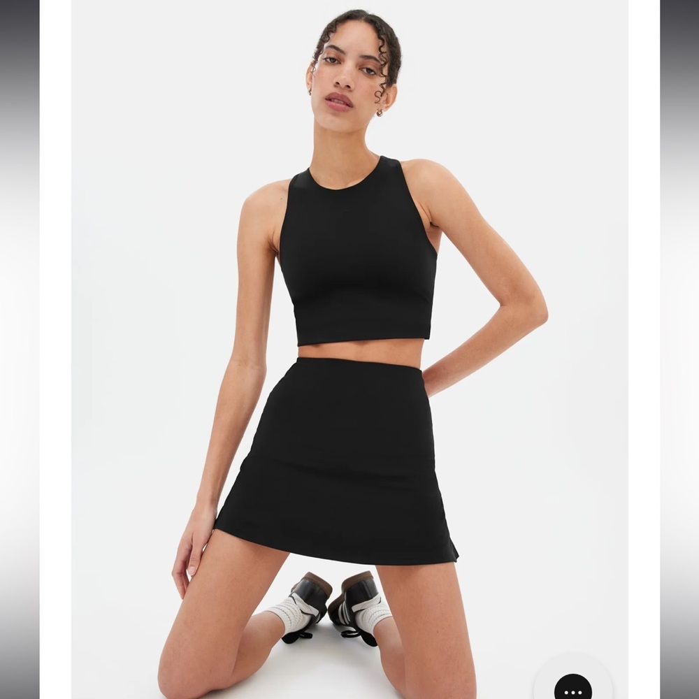 Girlfriend Collective | Black Sport Skort Large